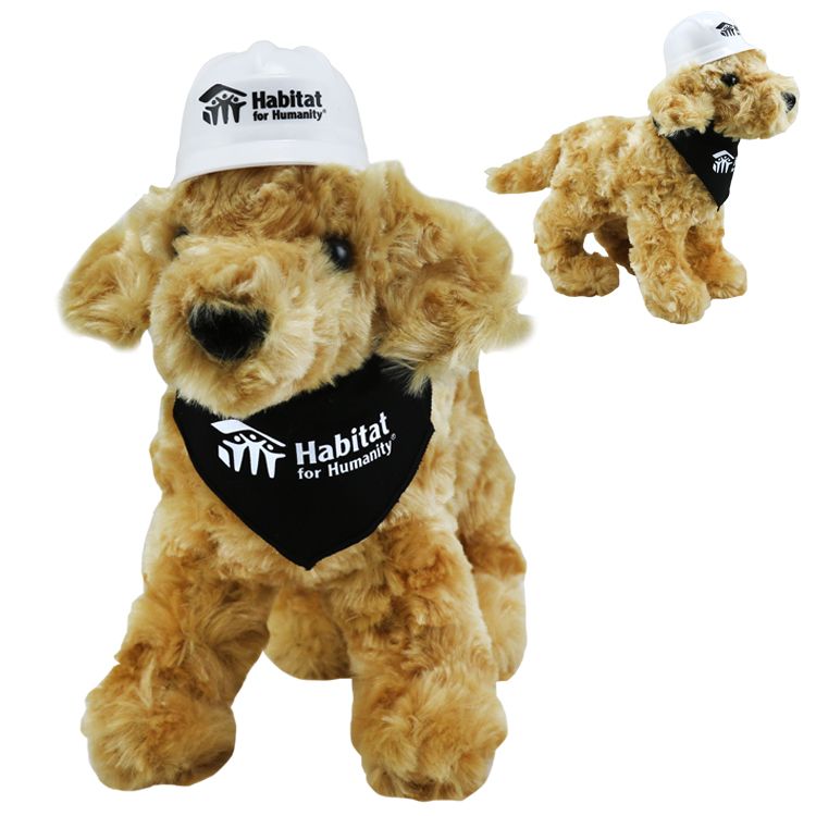 8" Plush Golden Retreiver with Hard Hat